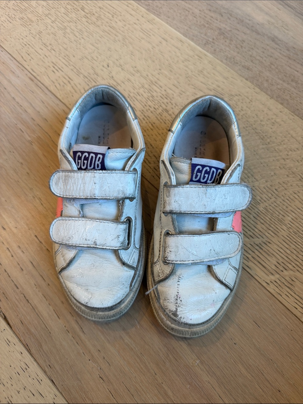 Golden goose Kids White & Pink Velcro Sneakers size 31